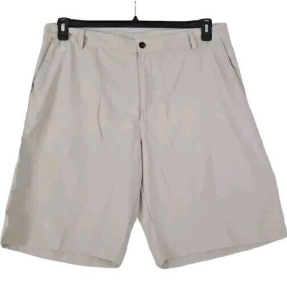 Adidas ClimaLite Khaki/Gray Flat Front Golf Shorts Men's Size 38. - Picture 5 of 10